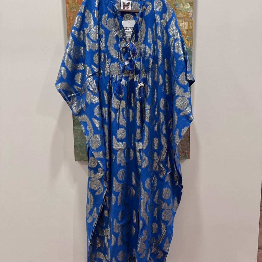 Meghan LA Blue and Silver Maxi Dress